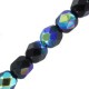 Czech Fire polished faceted glass beads 4mm Jet blue star full
